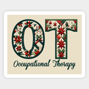 Occupational Therapy OT Country Christmas Quilt Pattern OT Magnet